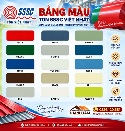 Bảng màu tôn SSC