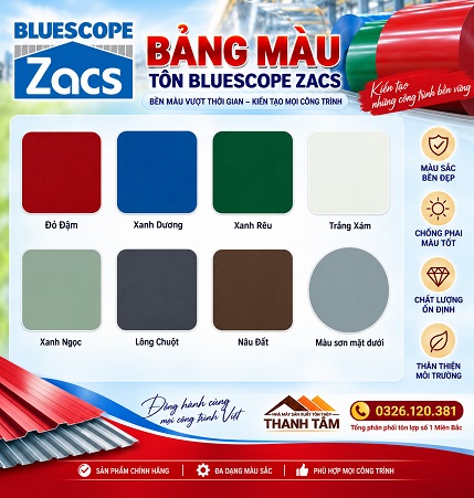 Bảng màu tôn Bluescope