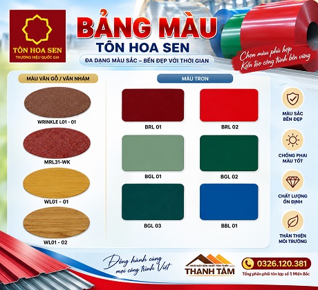 Bảng mầu tôn hoa sen