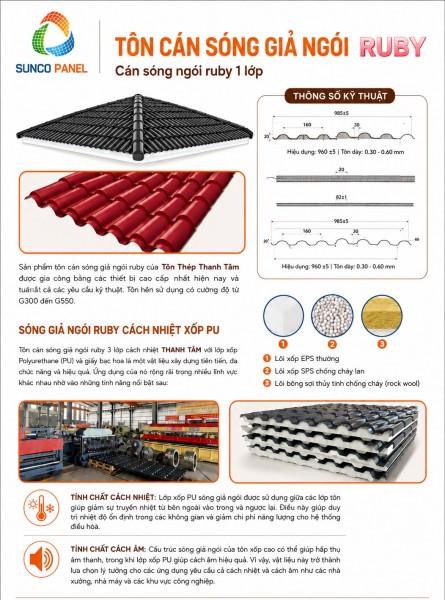 Tôn sóng ngói Ruby siêu đẹp